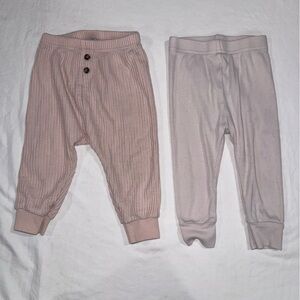 Old Navy Pink and White Baby Pants Set